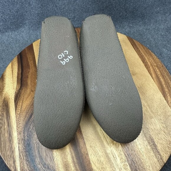 LL Bean Slippers Brown Leather Moccasins Womens 10 Shearling Handsewn 212985 - Picture 9 of 11